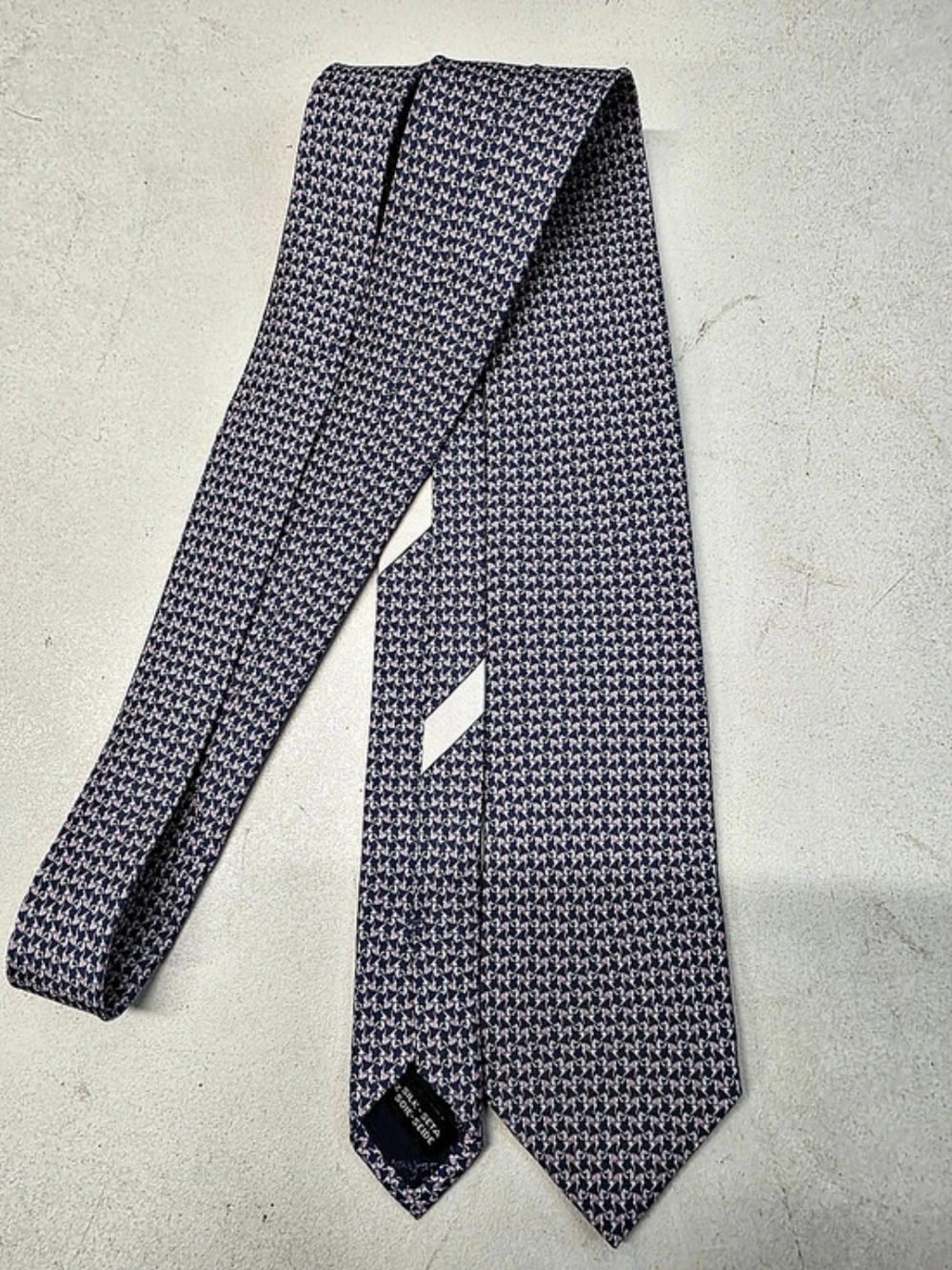 Salvatore Ferragamo Equestrian Print Silk Tie Blue & Pink